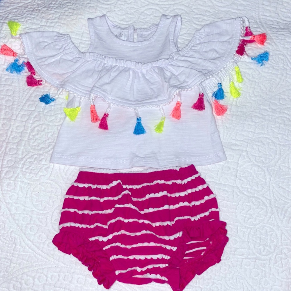 Mudpie two piece baby outfit